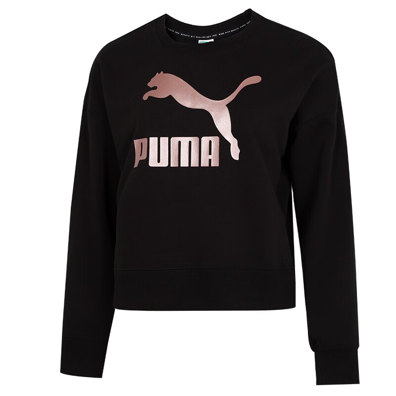 彪马(puma) 新品女装拼接撞色圆领宽松运动服套头衫卫衣 535276-01 l