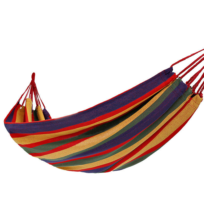 骆驼红色彩条小吊床