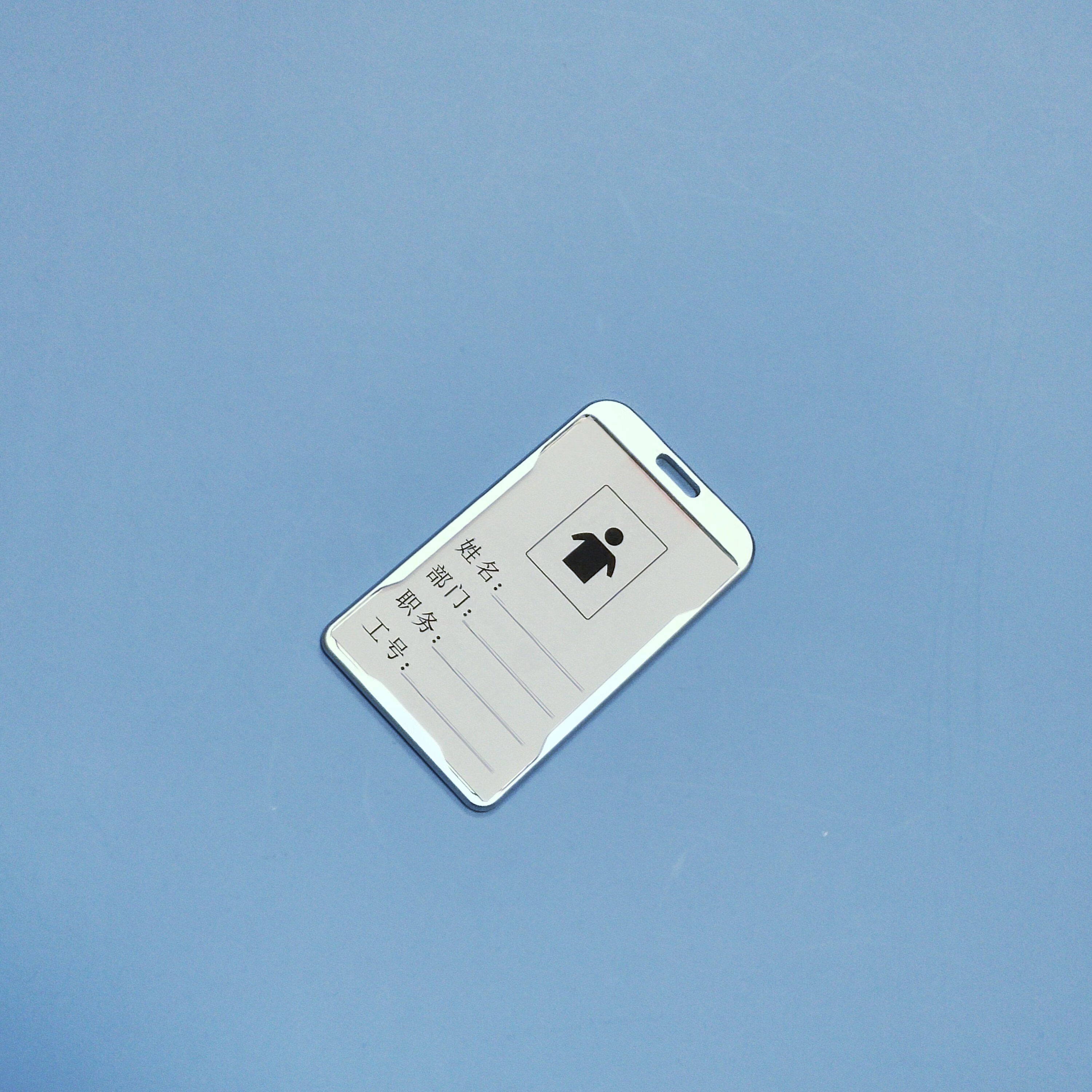 链家工作证挂绳 定制链家工牌pvc人像卡吊牌铝合金胸牌链 卡套内页都