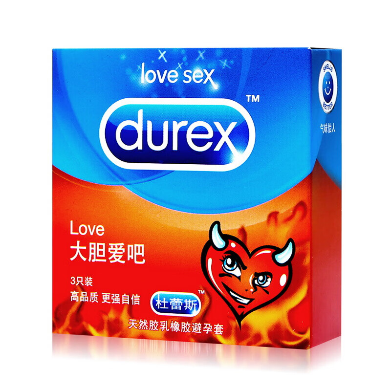 杜蕾斯（Durex）love大胆爱吧10装/盒 3只装 安全套避孕套计生用品 大胆love吧3只