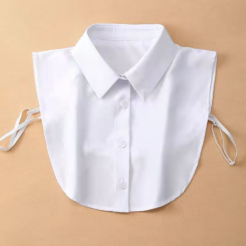 bifity棉质立领假领子女百搭秋冬立领假领女款秋冬领女 漂白尖领 均码