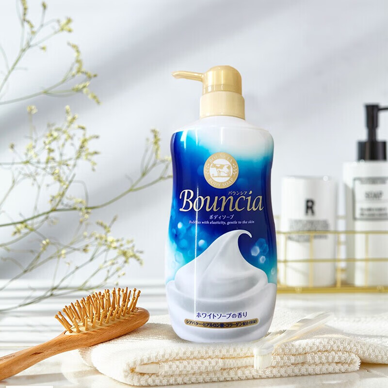 牛乳石硷碱cow沐浴露日本进口 牛牌牛奶沐浴乳不假滑 优雅花香500ml