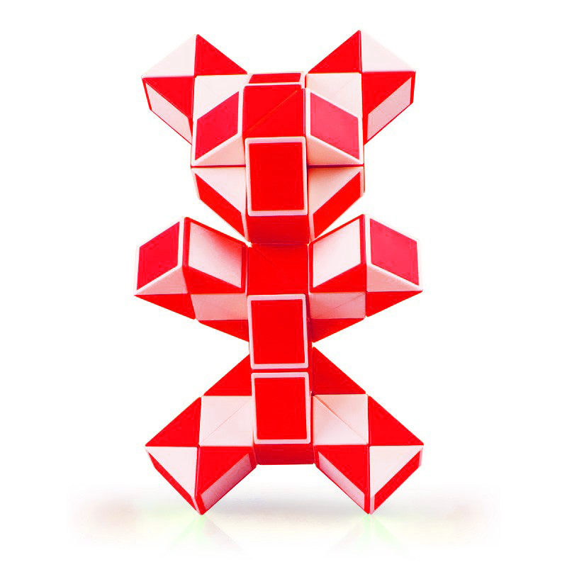 魔尺24段36段48段72段弹簧百变魔蛇虾蟹蝎子玩具 奇艺72段魔尺红白