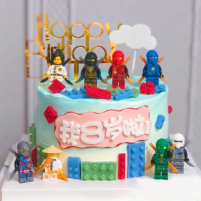 忍者我的世界迷你世界生日蛋糕同城配送儿童男孩蛋糕 幻影忍者蛋糕d款