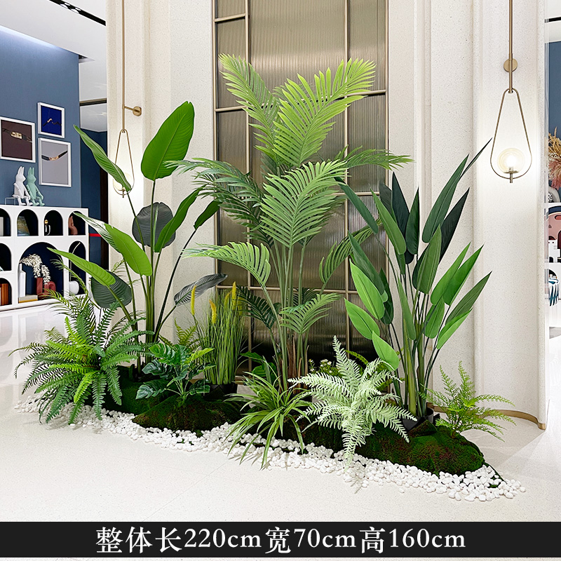 wo 高仿真天堂鸟盆栽植物组合造景商场橱窗楼梯角落绿植装饰布置 款式