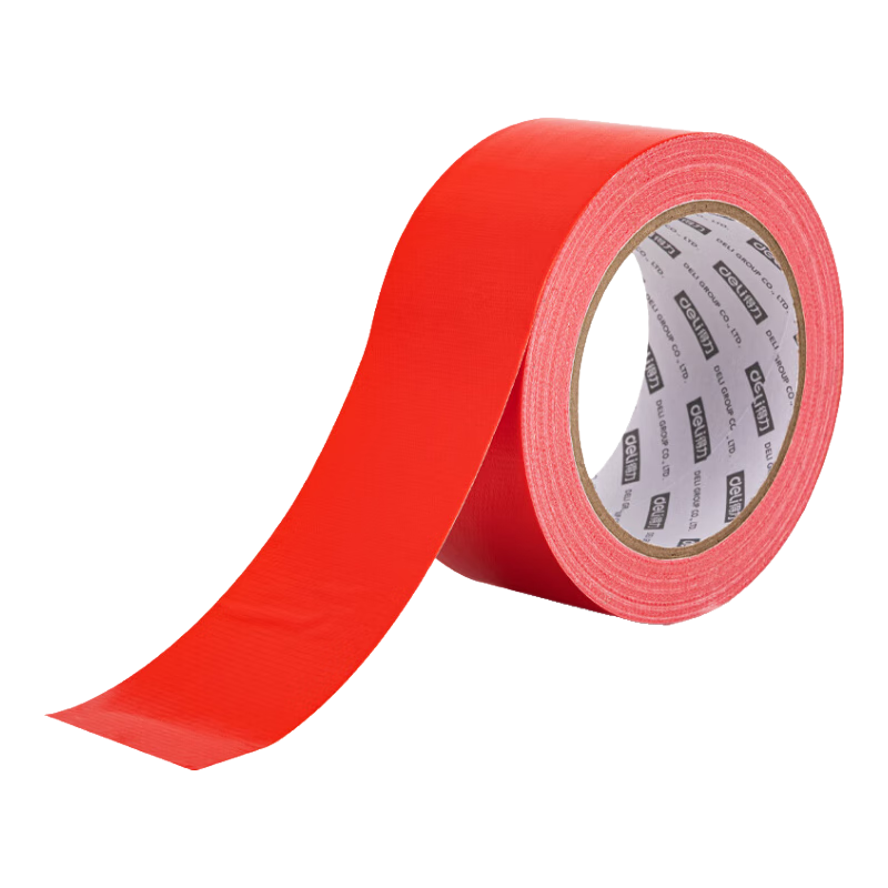 得力（deli）强力布基胶带 高粘性耐磨防水胶带 48mm*20m*230μm 地毯固定管道修补密封 红色1卷 52002