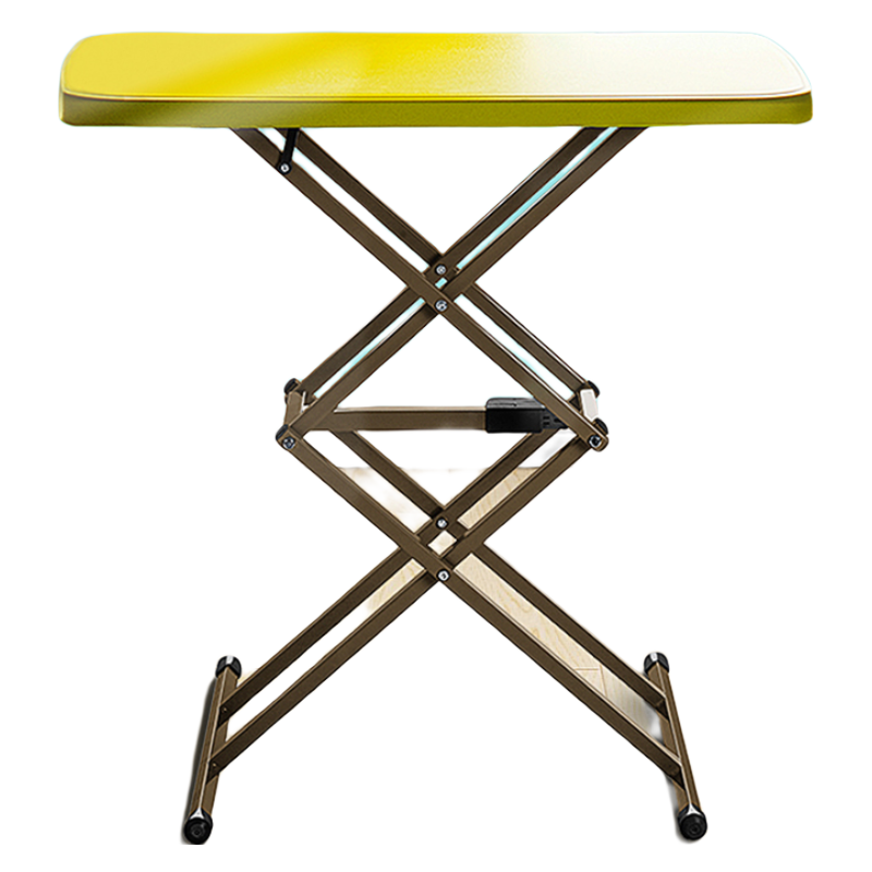 工来工往升降折叠桌电脑桌子书桌学习桌写字桌电脑桌可移动电脑桌可调节高度小桌子床上电脑桌懒人桌小桌板 圆管四挡黄色