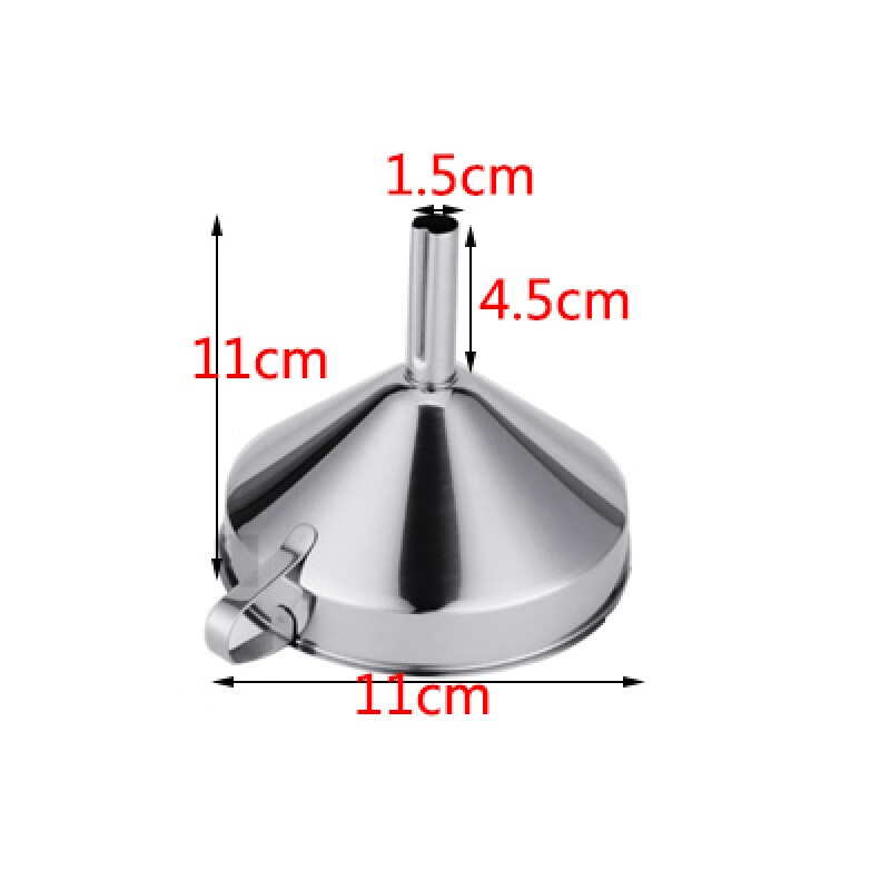 304不锈钢漏斗大口径带过滤网酒油漏斗特大号工业料斗 304 11cm 下口