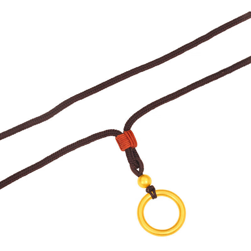 菜百首饰 黄金项链 寓意圆满古法编绳链牌 计价 约6.70克