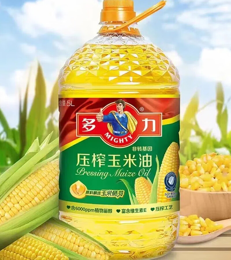 多力物理压榨玉米油5l家用烘焙健康食用油非转基因 5l 多力玉米油
