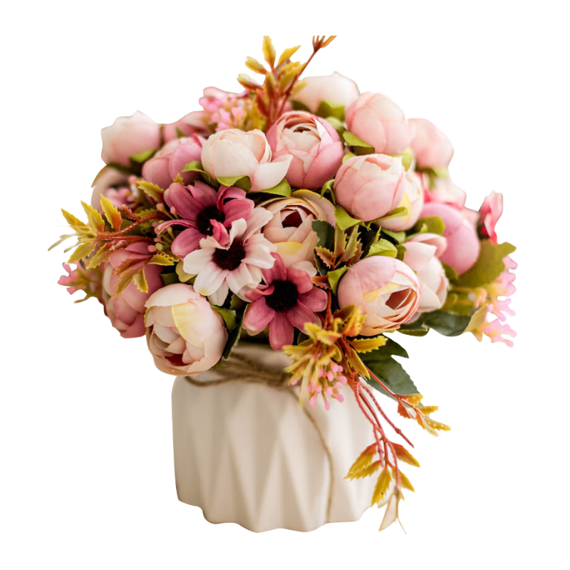 ����װ�Ǽٻ����滨���ʽ����װ�λ��մɻ�ƿ��װ�ڼ����������ɫ18cm