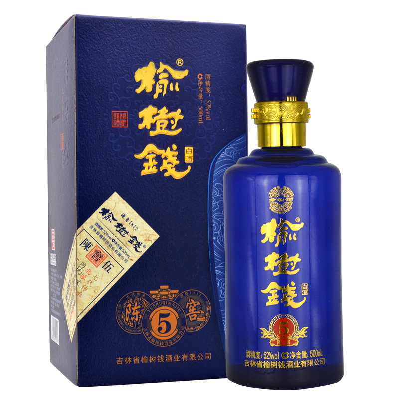 榆树钱陈窖5白酒52度浓香型高度粮食酒东北名酒吉林特产 52度 500ml 1