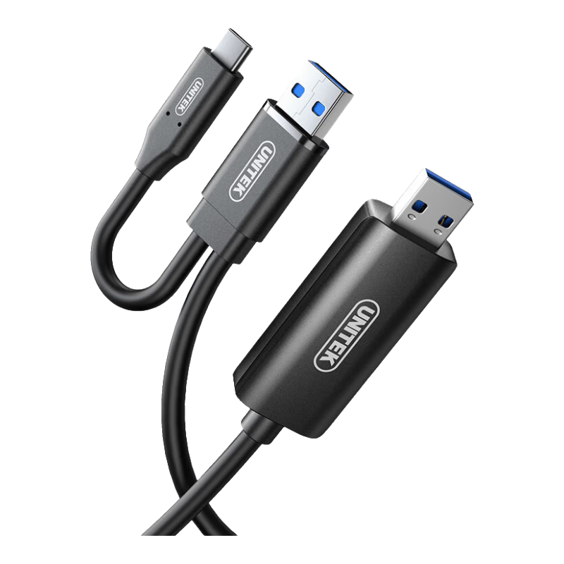 优越者 USB对拷线 苹果笔记本台式电脑通用数据互传键鼠共享 USB3.0转type-c公对公双口连接线1.5米U209B