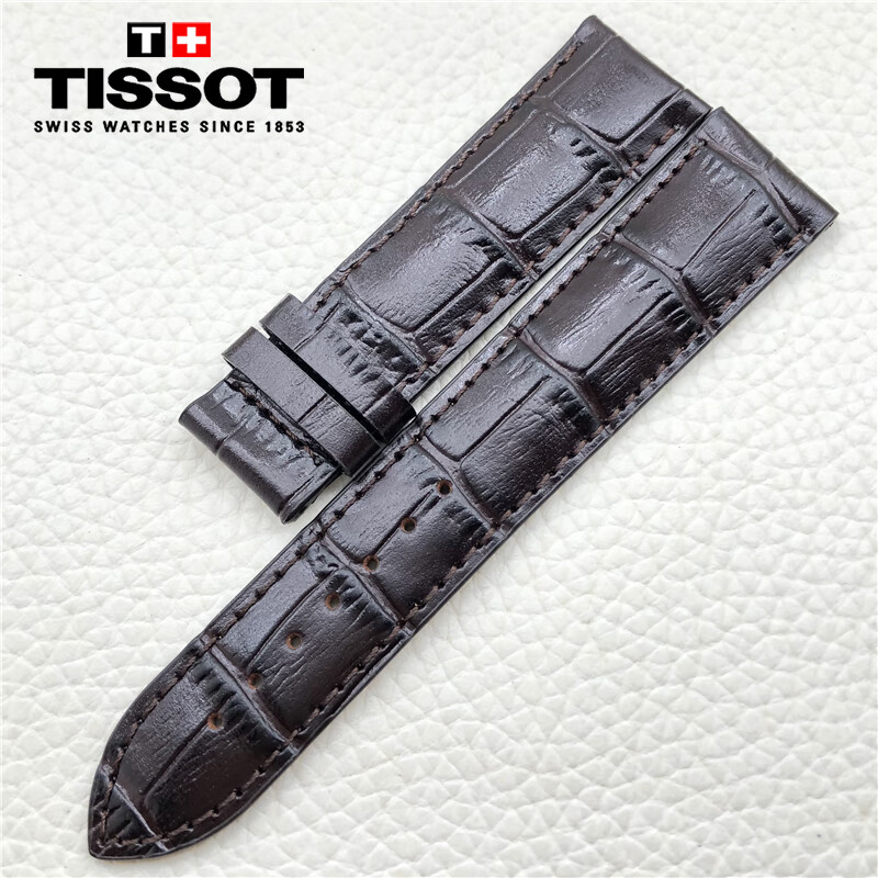 天梭表带真皮 原装天梭1853宝环系列t108原厂皮表带男 t108408a真皮
