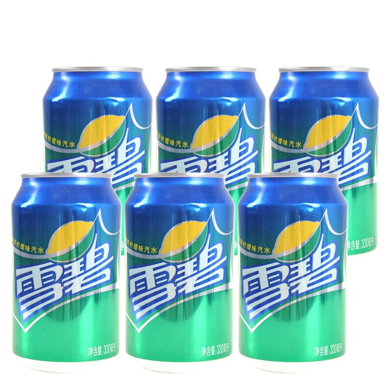 可口可乐雪碧330ml*6罐碳酸饮料听装夏季解渴饮料好喝