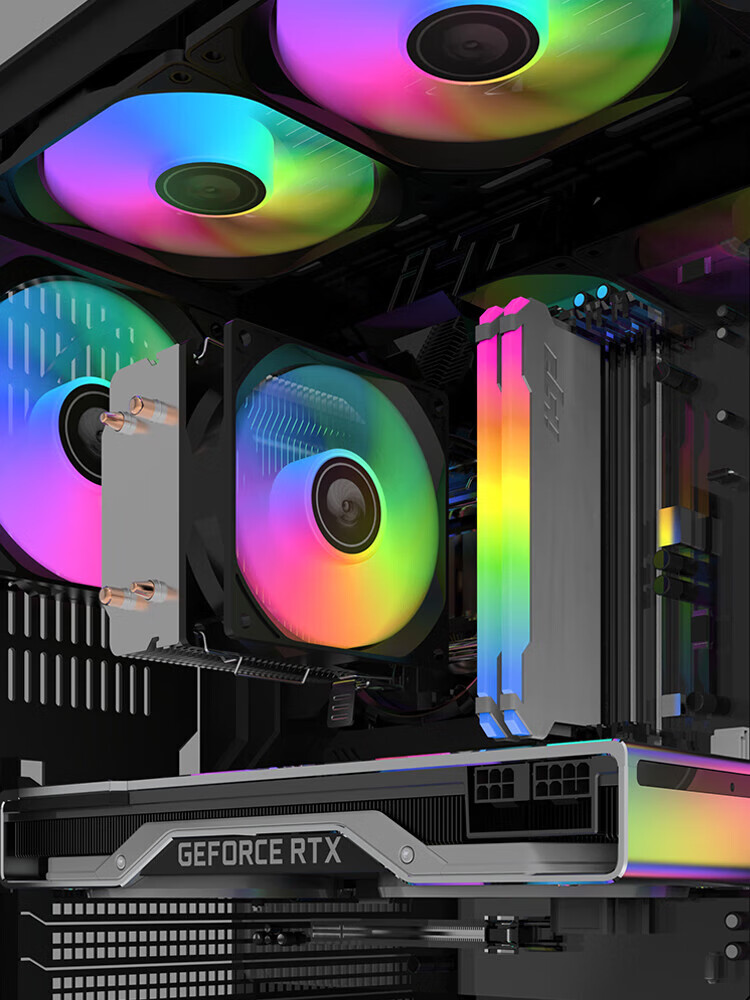 天极风（TIANJIFENG）天极风 A200 S40 双热管风冷散热器CPU台式机电脑静音风扇AMD超频 S40 彩光版【四热管】