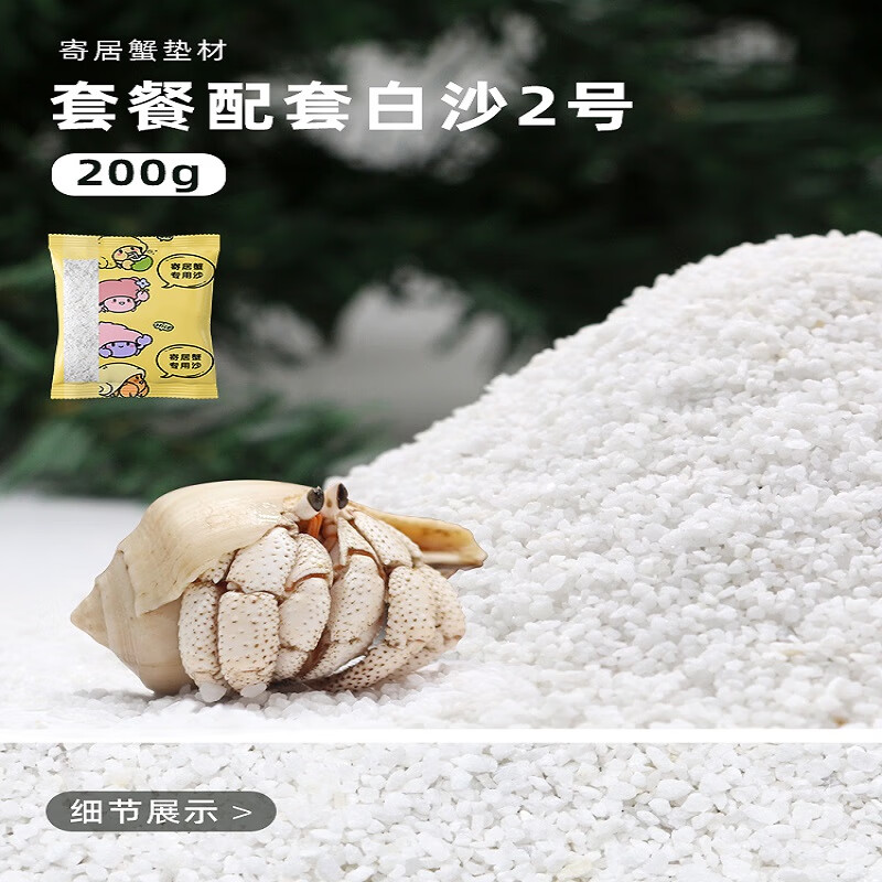 逸樂寵寄居蟹專用沙天然墊材白沙珊瑚沙菲律賓沙子砂原生貝殼沙免洗 10_套餐配套白沙【2號】1袋200g