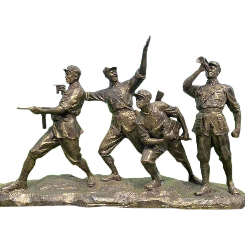 菲霓丝缘玻璃钢定制玻璃钢雕塑红军主题人物广场公园步行街校园景区铸