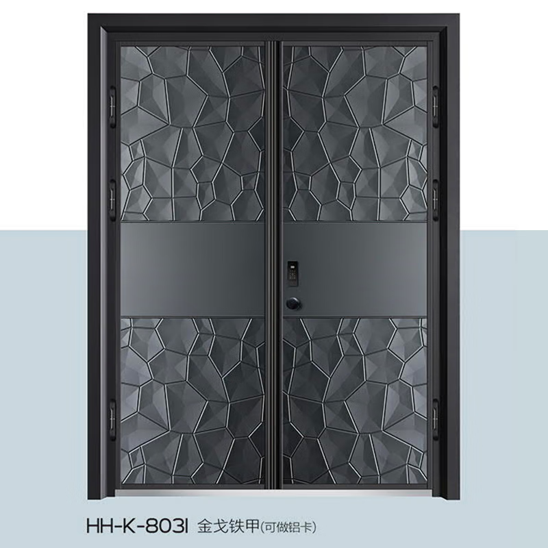 自建房防盗门家用进户门定制甲级防盗门卡门仿铸铝门自建房双开对开门