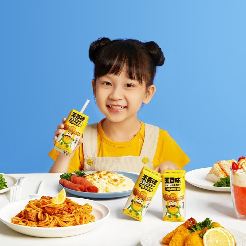 玉百味0添加蔗糖玉米汁NFC新鲜压榨工艺粗粮膳食纤维早餐五谷杂粮整箱 200mL*12盒