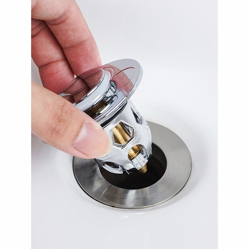 洗手盆漏水塞子洗脸池水池漏塞防头发堵孔浴盆排水通用按压式水槽