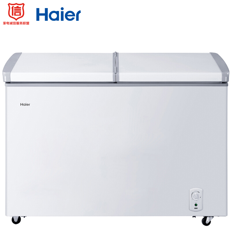 海尔(haier)273升单箱商用家用冰柜 蝶门卧式冷藏冷冻转换小型冰箱