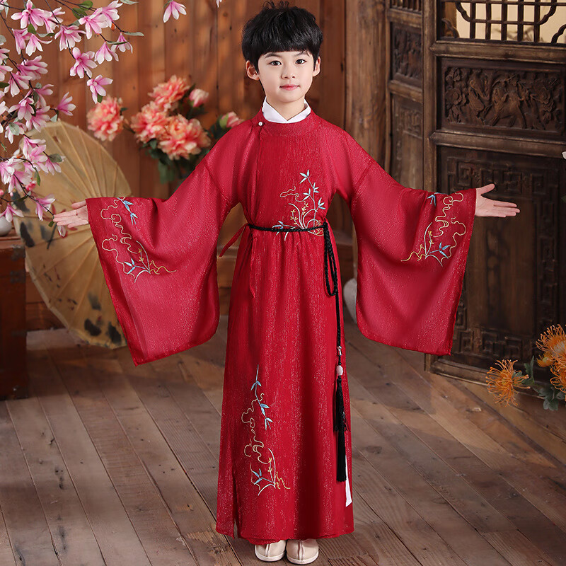 布恋猫唐装男童春秋季儿童汉服3-15岁男孩中国风古装少爷服公子演出