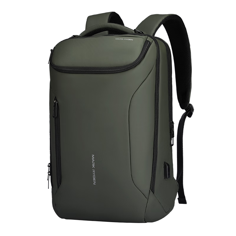 馬可·萊登背包男士17.3英寸筆記本電腦包商務(wù)雙肩包書包MR9031橄欖綠升級款
