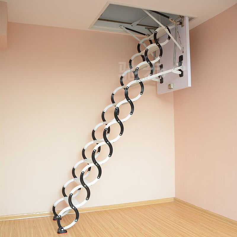 仁聚益全自动阁楼伸缩楼梯电动家用折叠推拉吸顶多功能可折叠升降梯子