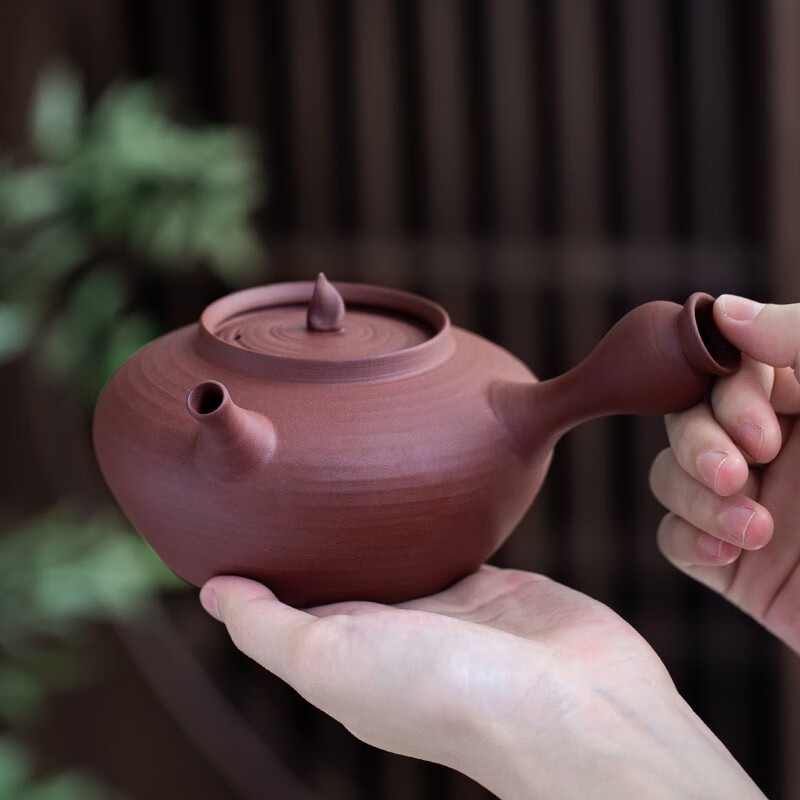 金镶玉复古粗陶侧把煮茶壶 砂铫壶泡茶壶烧水壶明火功夫茶具配件 半闲