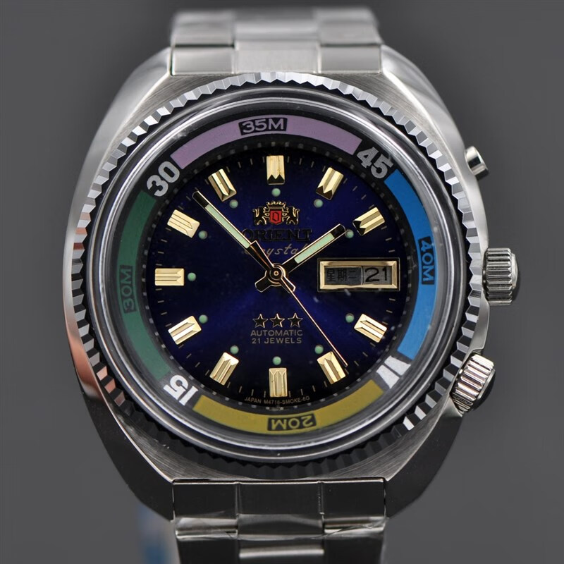 珠佩丽日本双狮全自动机械表男士海霸进口46943机芯大表盘夜光防水