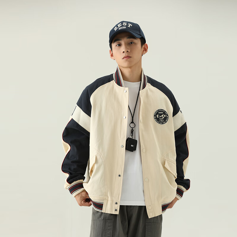 型曼男装2022秋季新款日系潮牌撞色棒球服男秋装休闲外套男青年宽松
