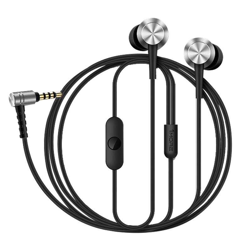 萬(wàn)魔（1MORE）E1009活塞耳機風(fēng)尚版P10有線(xiàn)耳機入耳式重低音 3.5mm線(xiàn)控帶麥克風(fēng)通話(huà)K歌游戲Type-C手機電腦通用 3.5mm接口-天河銀