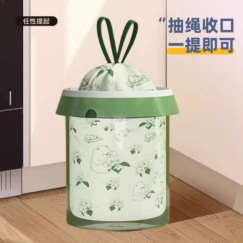 SUPILERS山茶花香垃圾袋免撕抽绳式山茶花香加大加厚客厅厨房厕所通用宿舍 山茶花免撕抽绳垃圾袋5卷150只装