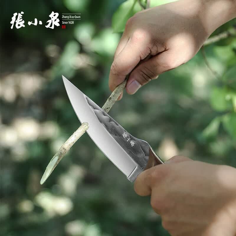 张小泉剔骨刀具古法锻打户外刀家用菜刀分割刀刹猪刀切片刀多功能刀 刃长13cm刀+刀套
