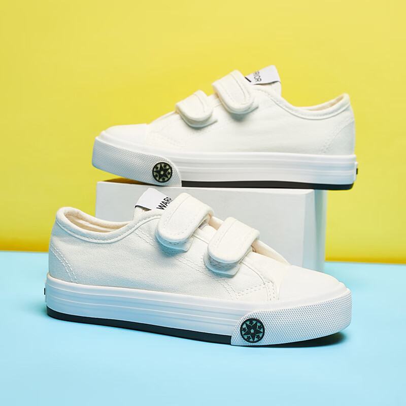 回力(Warrior)儿童校园小白鞋魔术贴男女童运动休闲鞋 WZ-3325 白色 32 使用感如何?