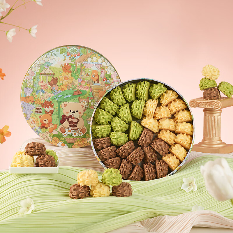 悠享时（YOTIME）黄油曲奇饼干350g礼盒伴手礼休闲零食下午茶小熊糕点心送礼物手信