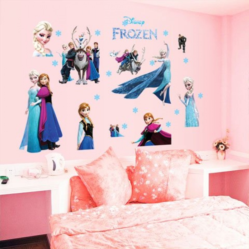 卡通动漫冰雪奇缘爱莎公主墙贴画儿童房小女孩卧室可移除墙画贴纸 冰雪奇缘 特大