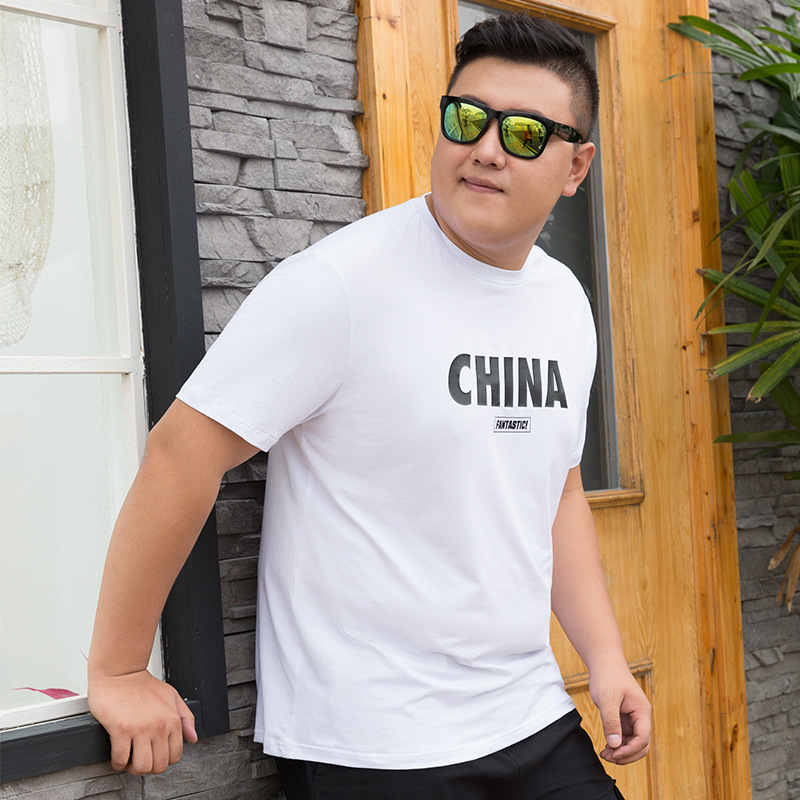 嘉晔（JIAYE）特超大号男装加肥加大码短袖T恤胖人学生体恤打底小衫胖男孩衣服W CHINA白色 L怎么看?