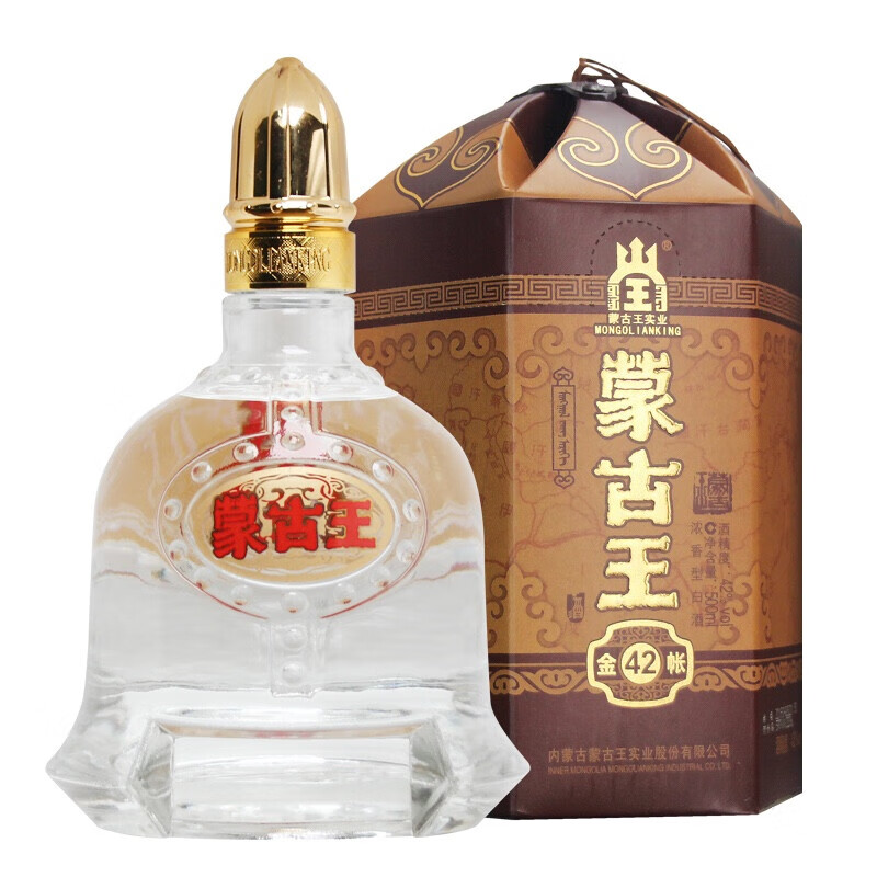 蒙古王白酒42度金帐浓香型纯粮食酒中度白酒礼盒500ml 单瓶