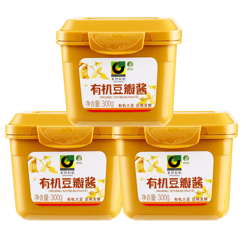 禾然有機(jī)豆瓣醬300g黃豆醬豆豉甜面醬面醬拌面醬下飯菜醬干黃醬豆醬 實(shí)惠3盒裝