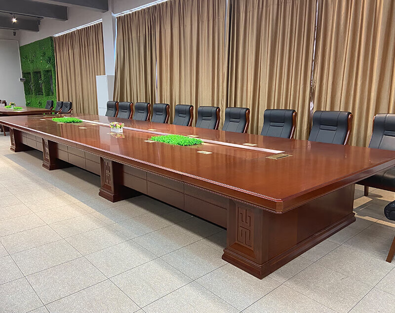创京懿选会议桌长桌实木 实木皮会议桌长桌长方形政府单位会议室培训
