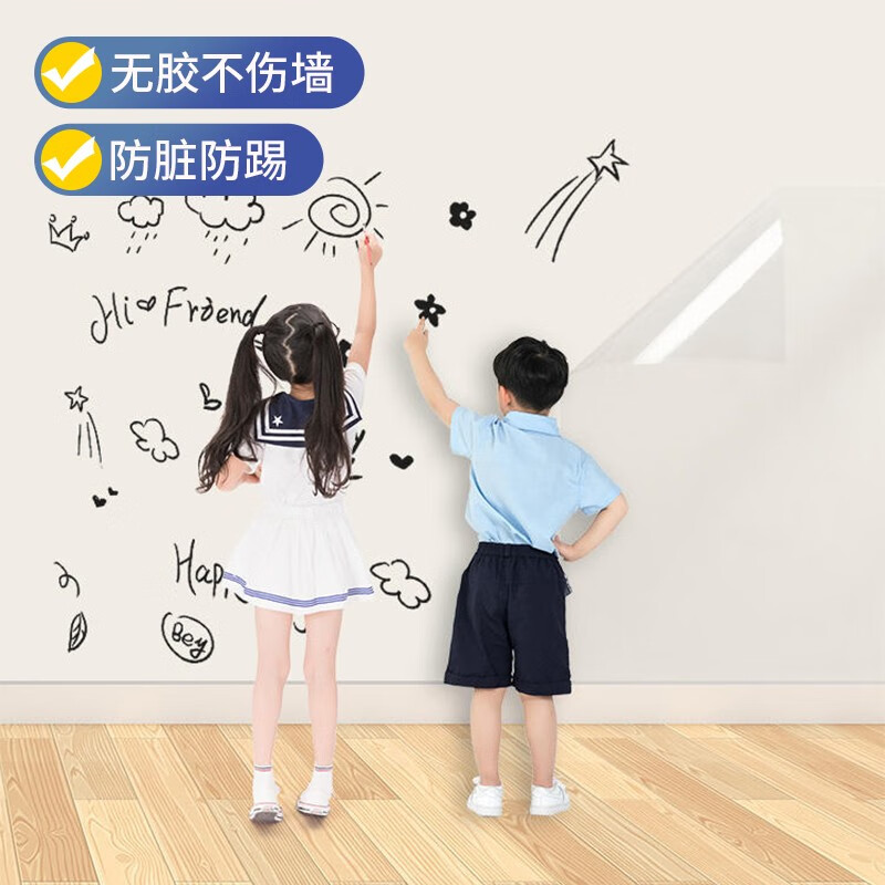 千棵树墙面静电保护膜乳胶漆透明不伤墙防脏白墙壁纸墙贴防水贴膜防踢脏 【静电无胶】透明抗菌防潮保护膜 120厘米*5米宽*长