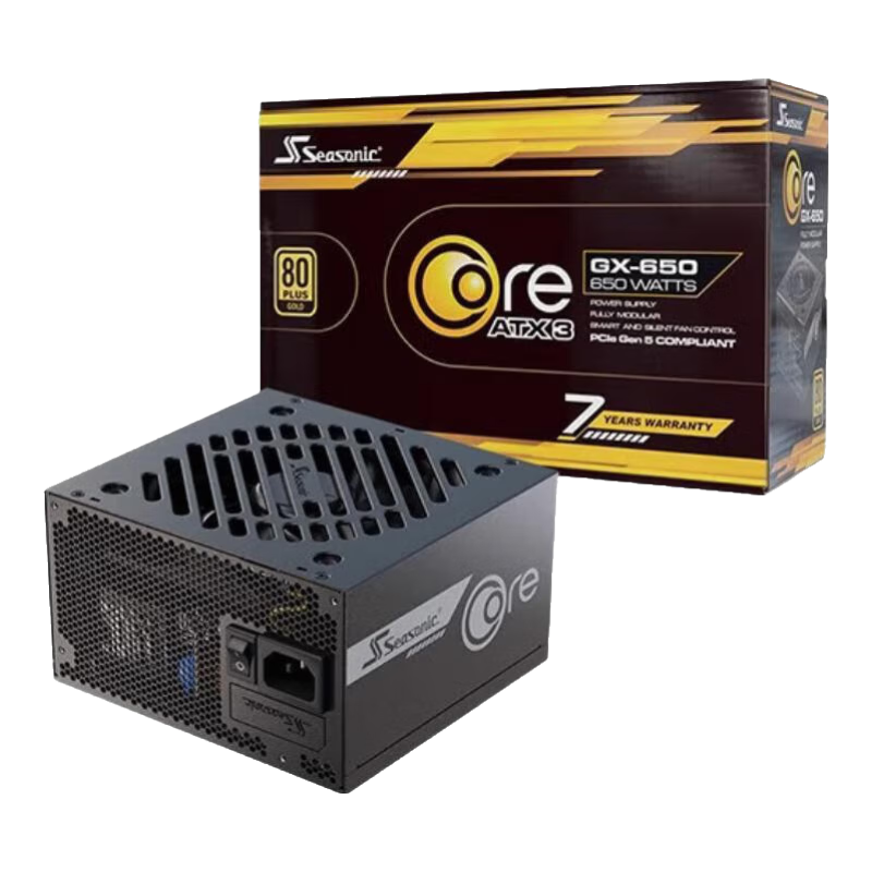 海韻海韻COREGX650額定650W金牌全模組GX750W臺式機850W白色1000W電腦主機電源ATX3.0 12V-2x6七年質(zhì)保 CORE GX850 V2 ATX3