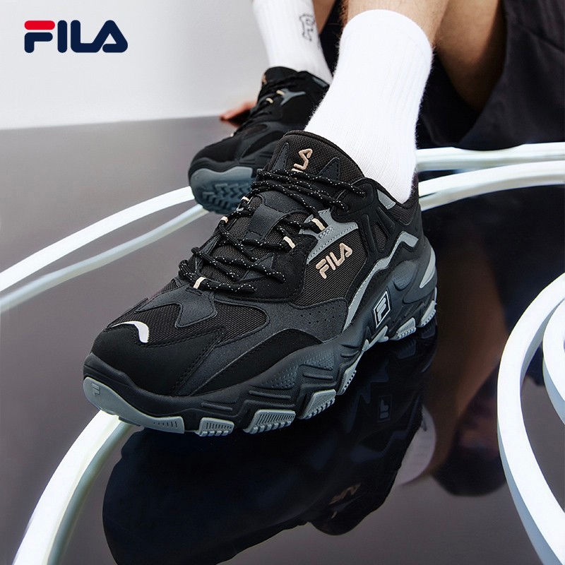 FILA 斐乐官方老爹鞋男女情侣鞋减震跑步鞋运动鞋掠夺者 2 【男款】黑/中灰-BM 42