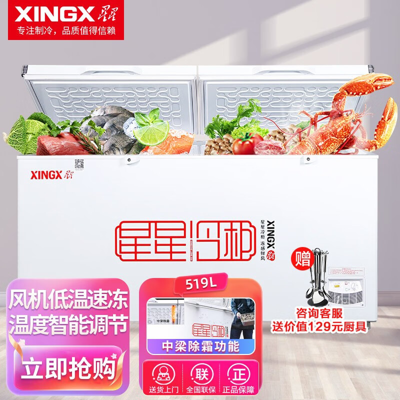 请问XINGX大容量冷柜BD/BC-519E评测：家商两用，节能又省电，效果怎么样？插图