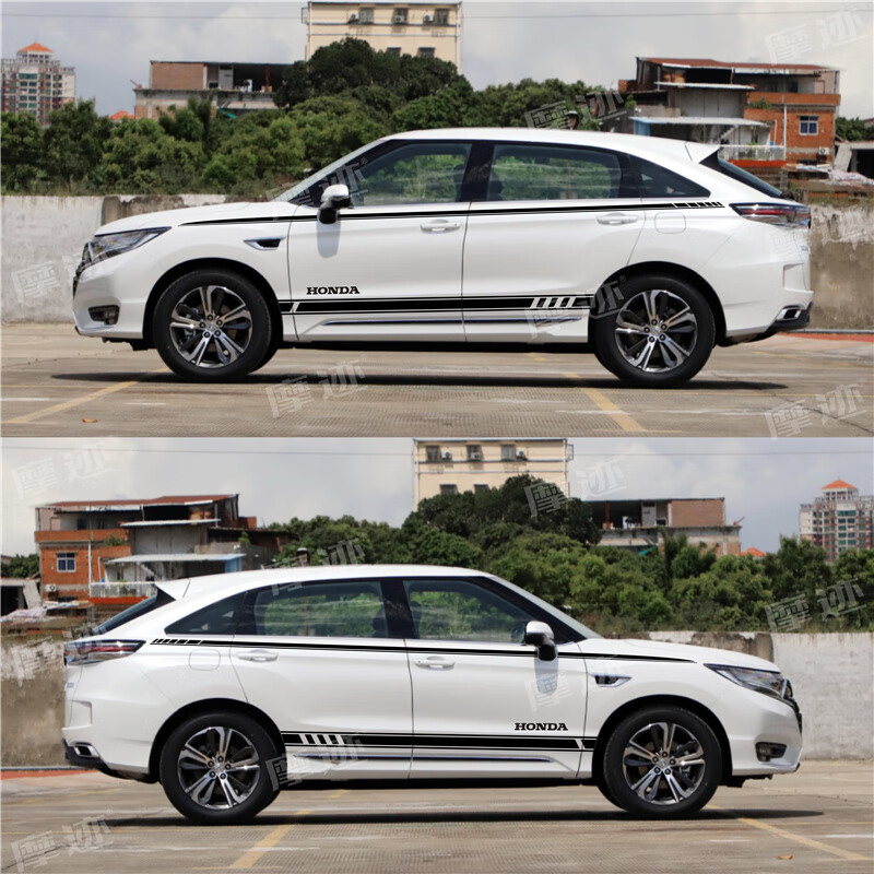 车爱雅适用于本田冠道车贴拉花ur-v改装车身腰线贴纸装饰侧裙边彩条