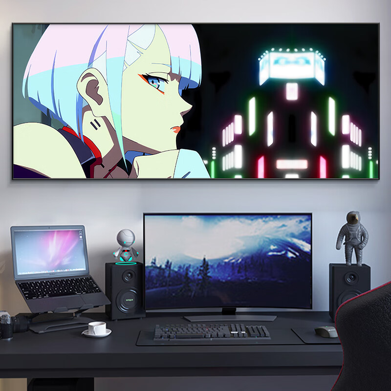 艺术一点(a little art)赛博朋克边缘行者挂画灯发光氛围壁画游戏主题