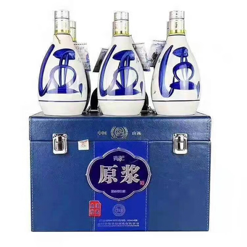 茗仟(mingqian)山西汾杏花原浆30皮箱53度清香型白酒礼盒整箱6瓶500ml