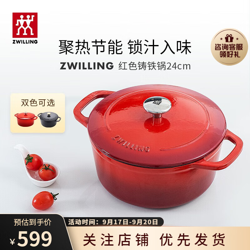 双立人（ZWILLING） 珐琅锅铸铁锅炖煮锅煲汤辅食焖煮锅煎炒锅微压多功能烹饪锅具 珐琅锅24cm属于什么档次？
